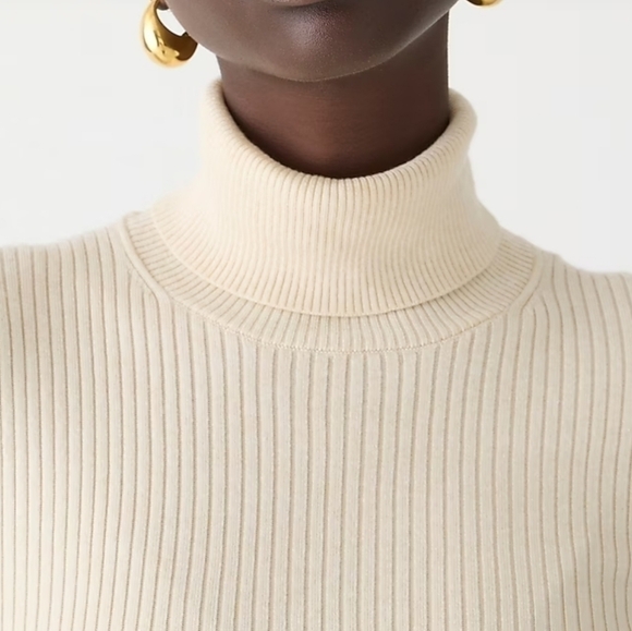 J Crew TENCEL™ lyocell-blend ribbed turtleneck sweater Festive Green S NWT BJ603 - Picture 11 of 12